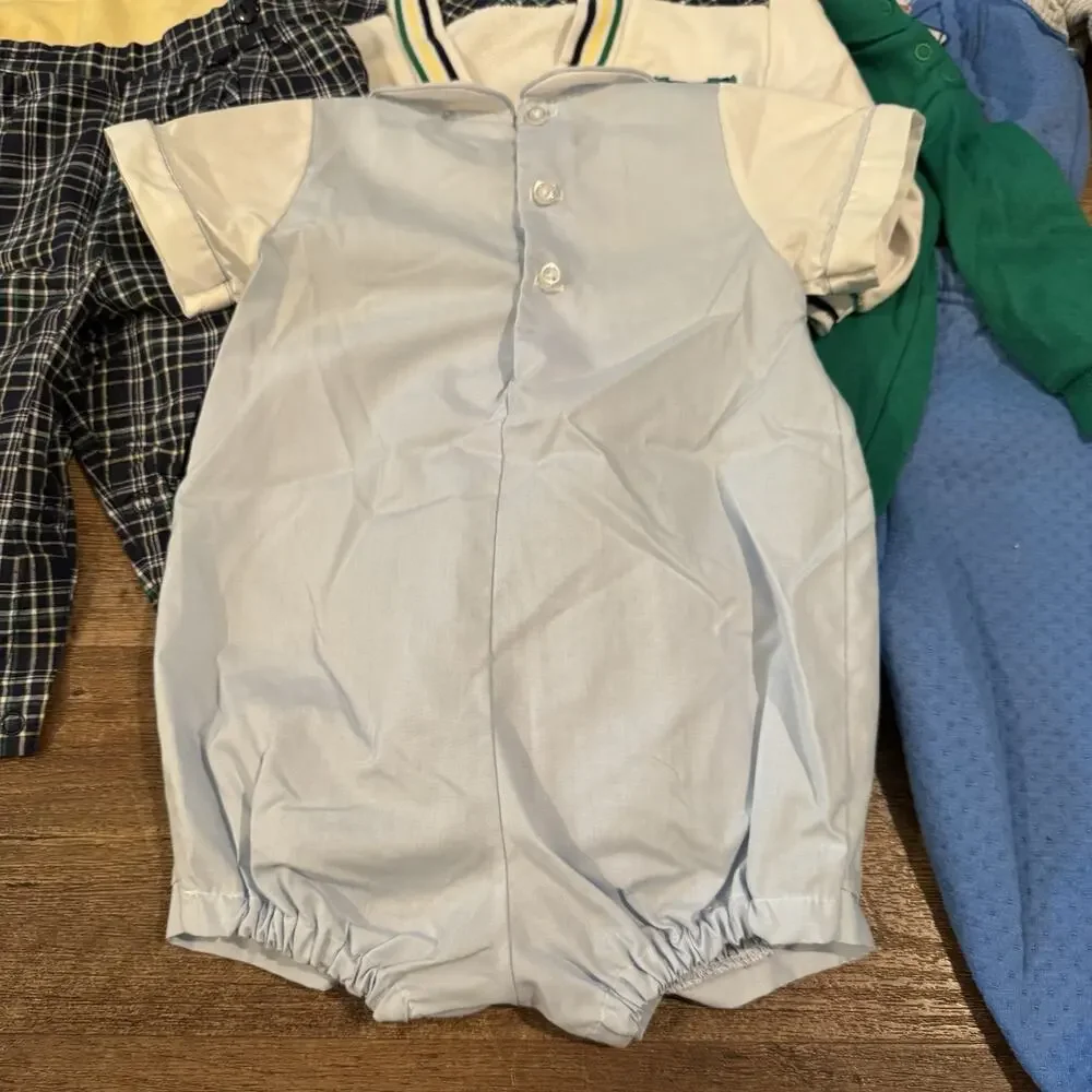 8-Piece Lot Vintage Baby Boy Clothes 12 Months 1990s Okie Dokie Carters FLAWS